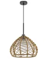 Cal Lighting Dunn 1 Light 20.5" Height Metal Pendant In Burlap,charcoal Gray