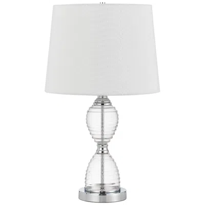 Cal Lighting Eden Clear Glass Accent Table Lamp In White