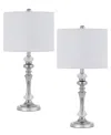 Cal Lighting Effingham 24" Height Metal And Crystal Lamp Set In Brushed Steel