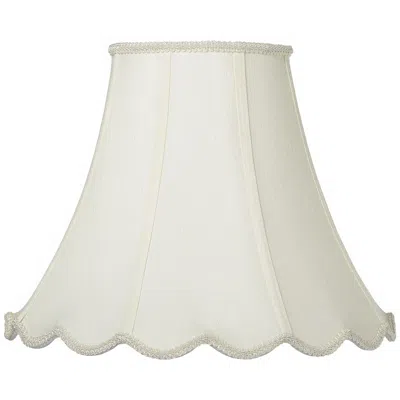 Cal Lighting Eggshell Faux Silk Scallop Bell Shade 6x12x9.5 (spider) In White