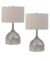 Cal Lighting Evanston 25.5" Height Metal Lamp Set In Drifted Wood