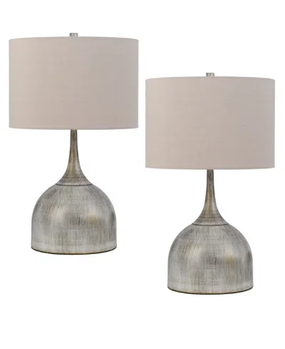 Cal Lighting Evanston 25.5" Height Metal Lamp Set In Drifted Wood