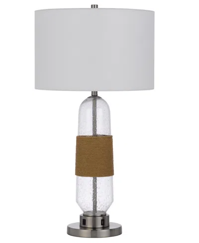Cal Lighting Everett 32.5" Height Table Lamp With Accents In Glass,burlap