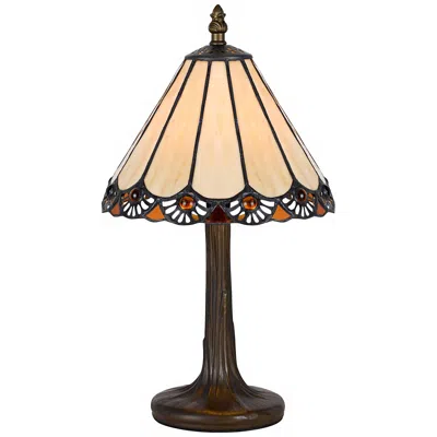 Cal Lighting Flower Petal 13 1/2" High Tiffany-style Accent Table Lamp