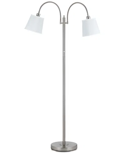 Cal Lighting Gail Gooseneck Floor Lamp In Silver