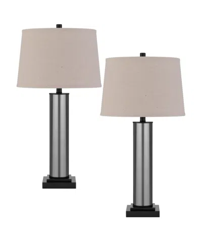 Cal Lighting Garner 29" Height Glass And Metal Table Lamp Set In Black