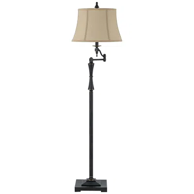 Cal Lighting Granville 61" High Oil-rubbed Bronze Swing Arm Floor Lamp In Brown