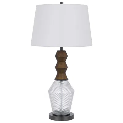 Cal Lighting Harlan Metal Glass Table Lamp In White