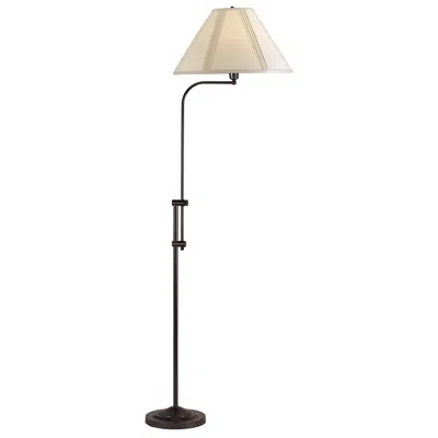 Cal Lighting Hartwick 67 1/2" Dark Bronze Adjustable Floor Lamp In White