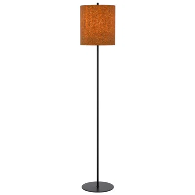 Cal Lighting Inverness Black Floor Lamp With Cork Shade In Brown