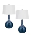 Cal Lighting Kemi 29" Height Glass Table Lamp Set In Antique Blue Luster