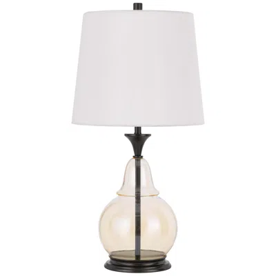 Cal Lighting Kittery Clear Glass Pear-shaped Table Lamp In White