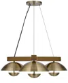 Cal Lighting Lakeland 8.75" Height Metal And Wood Pendant In Antique Brass,wood