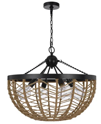 Cal Lighting Lillington 4 Light 20.375" Height Metal Pendant In Black