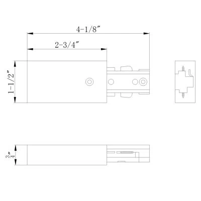 Cal Lighting Live End Track Connector In White