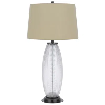 Cal Lighting Mansfield Glass Table Lamp In Neutral