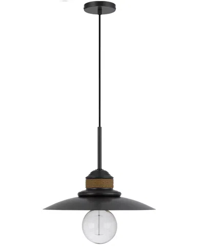 Cal Lighting Mineola 11.75" Height Metal Pendant In Black,burlap