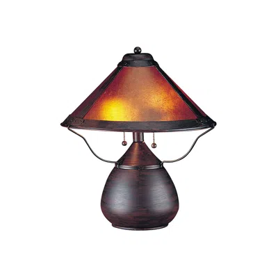 Cal Lighting Mission-style 17" High Mica Accent Table Lamp In Brown
