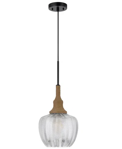 Cal Lighting Monroe 1 Light 21" Height Pendant In Burlap,glass