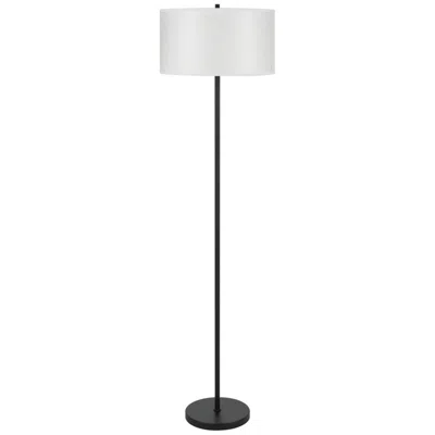 Cal Lighting Octavia 51" High String Shade Black Metal Floor Lamp In White