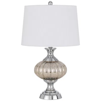 Cal Lighting Ossona Crackle Glass And Chrome Table Lamp In Brown