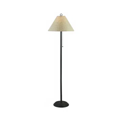 Cal Lighting Paper Shade Pull Chain Rust Floor Lamp In White