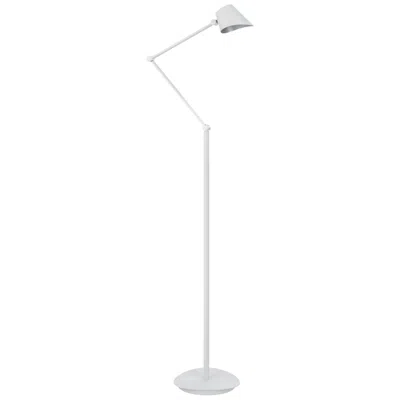 Cal Lighting Polarline Full Spectrum Led 10w Dimmable Metal Adjustable Floor Lamp In White