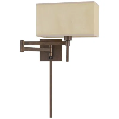 Cal Lighting Robson 15 1/4" Wide Rust Plug-in Swing Arm Wall Lamp In Brown