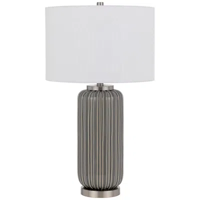 Cal Lighting Rodano 29" High Taupe Striped Glazed Ceramic Table Lamp In Gray