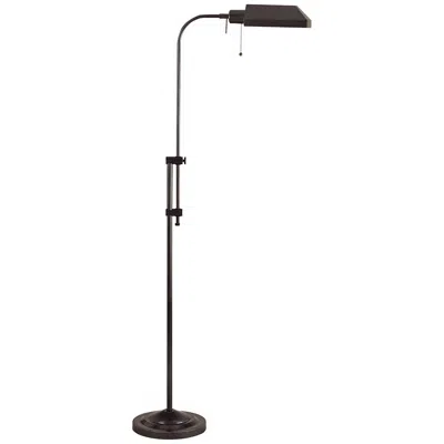Cal Lighting Rosemont Dark Bronze Adjustable Pole Pharmacy Metal Floor Lamp In Black