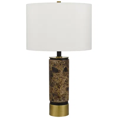 Cal Lighting Sanford Marble Stone Table Lamp With Metal Base
