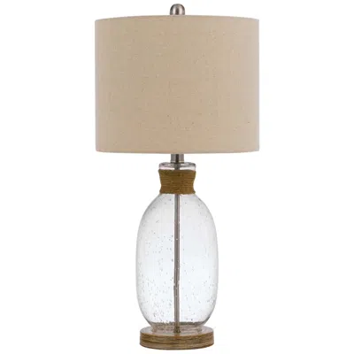 Cal Lighting Seymour 25 1/2" Clear Bubble Glass Rope Table Lamp In White