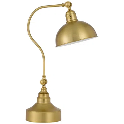 Cal Lighting Simpson 25" Antique Brass Adjustable Downbridge Desk Lamp In Gold