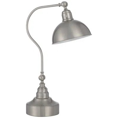 Cal Lighting Simpson 25" Brushed Steel Adjustable Downbridge Desk Lamp In Gray