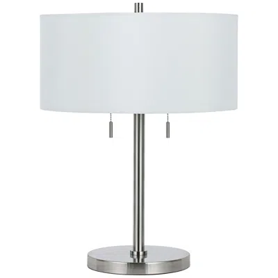 Cal Lighting Spiga 22 1/2" Brushed Steel Modern Table Lamp In White