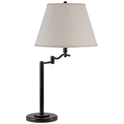 Cal Lighting Stila 28" High Dark Bronze Swing Arm Table Lamp In Brown