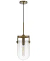 Cal Lighting Stovall 1 Light 21" Height Metal Pendant In Antique Brass,oak