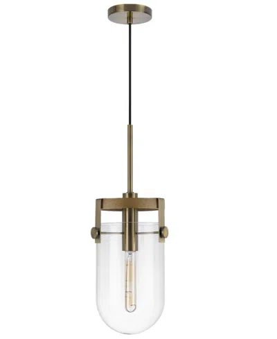 Cal Lighting Stovall 1 Light 21" Height Metal Pendant In Antique Brass,oak