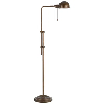 Cal Lighting Tamber Adjustable Height Rust Finish Pharmacy Floor Lamp In Brown