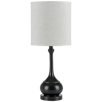 Cal Lighting Tapron 24 1/2" Dark Bronze Metal Accent Table Lamp In White