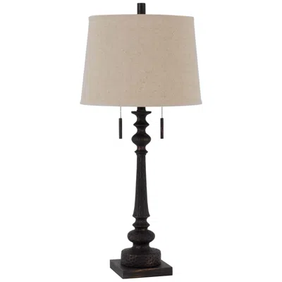 Cal Lighting Torrington 31 1/2" Rustic Iron Hammered Finish Table Lamp In Brown