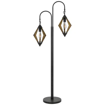 Cal Lighting Valence Pine Wood Floor Lamp