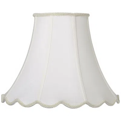 Cal Lighting White Faux Silk Scallop Bell Lamp Shade 6x12x9.5 (spider)