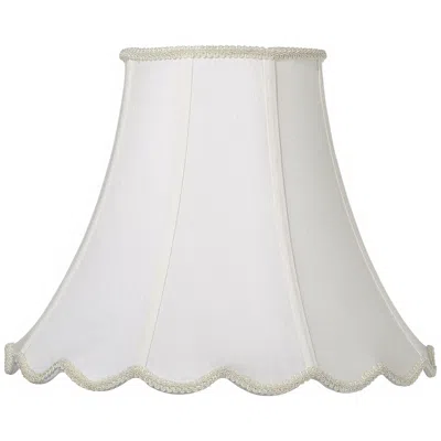 Cal Lighting White Faux Silk Scallop Bell Lamp Shade 6x14x11.5 (spider)