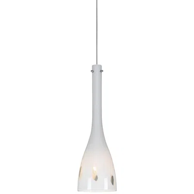 Cal Lighting White Glass 4 1/4"w Brushed Steel Low Voltage Mini Pendant