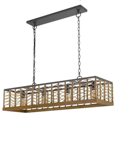 Cal Lighting Winfall 4 Light 11" Height Metal Pendant In Burlap,charcoal Gray