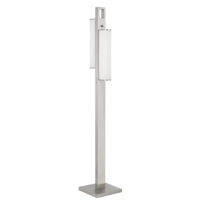 Cal Lighting Zamora 61" Brushed Steel Modern 2-light Led Floor Lamp In Silver