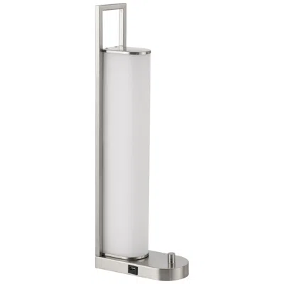 Cal Lighting Zamora Brushed Steel Metal Led Accent Nightstand/table Lamp In Gray