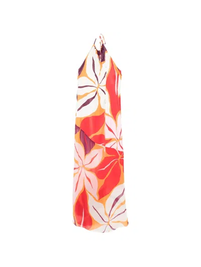 Cala De La Cruz Accasia Floral-print Maxi Dress In White