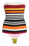Cala De La Cruz Alison Strapless One-piece Swimsuit In Multi